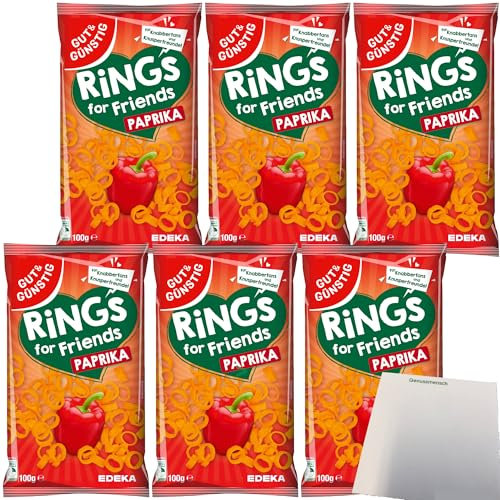 G&G Kartoffelringe Paprika 6er Pack (6x100g Beutel) + usy Block