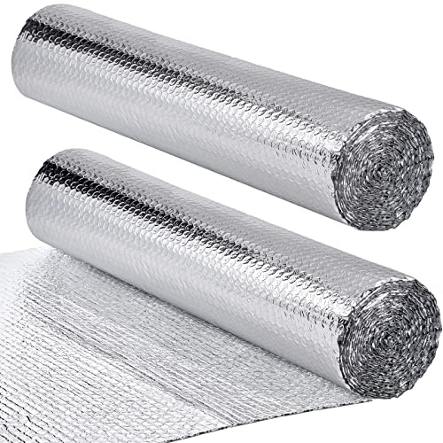 Doppelseitige Luftpolsterfolie, reflektierende Folie, Isolierrollen, 61 cmx60 m, doppelseitige Aluminium-Hitzeschutzfolie, Garagen, Sanitärarbeiten usw