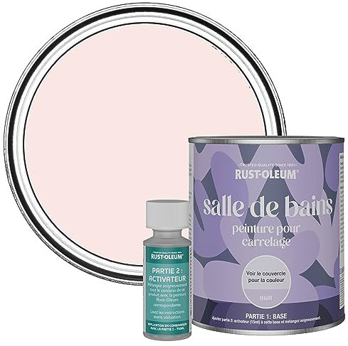 Rust-Oleum Pink Water-Resistant Bathroom Tile Paint in Matt Finish - Strawberry Vanilla 750ml