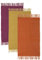 LOLAhome Set de 3 Alfombras de Flecos de Algodón Natural de 50x80 cm Morado, Mostaza y Naranja