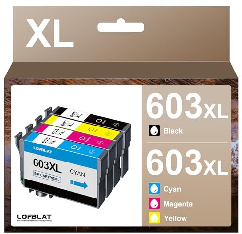 LOFBLAT 603XL Druckerpatronen, Kompatible für Epson 603 603 XL Druckerpatronen, für Epson Expression Home XP-3100 XP-4100 XP-2100 XP-2105 XP-3105 XP-4105 Workforce WF-2830 WF-2810 WF-2835 WF-2850