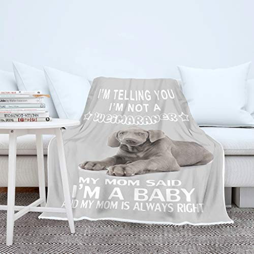 IUBBKI Coperta morbida per donna e uomo, motivo Weimaraner, divano in pile corallo e pile, 130 x 150 cm, colore: bianco