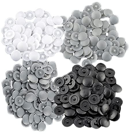 Loekrdos 400 Pcs Press Fit Screw Cap Furniture Phillips Head Screw Covers Plastic Screw Head Cap for Furniture Cabinet Shelf