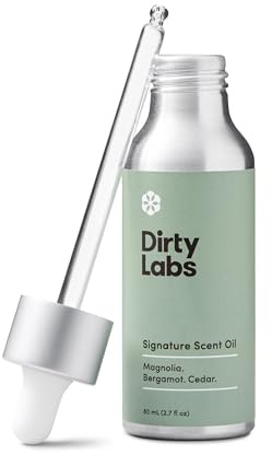 Dirty Labs | Signature Scent | Laundry Fragrance Oil and Glass Dropper | 80mL (2.7 fl oz) | Magnolia, Bergamot, and Cedar Blend | Laundry Scent Booster | Pairs with Dryer Balls | Hypoallergenic