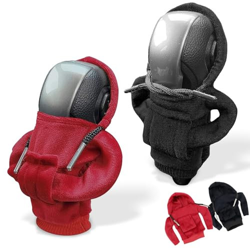 HZMJDHZM 2 Stück Auto Schaltknauf Abdeckung, Schalthebel Hoodie, Universal Schalthebel Schutz Hoodie, Autozubehör Ganghebel Schutz Dekoration für Manueller oder Automatischer Auto