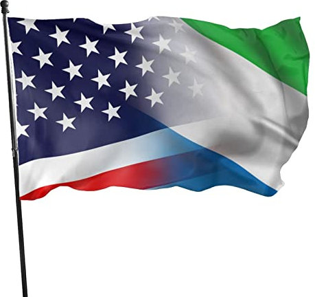 Flagge von Sierra Leone, 90 x 150 cm, lebendige Farben und UV-beständige Wandflaggen, Banner für den Innen- und Außenbereich