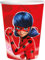 BeenSmile, Birthday Cups Miraculous, Ladybug Character Cups for Children's Parties, Children's Birthday Decoration, Party Supplies, 8 Units, 250 Ml