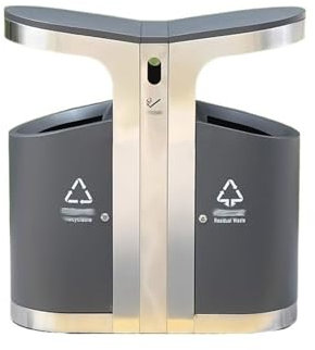 HEXEH Poubelle extérieure Poubelles extérieures de ville en acier inoxydable, poubelles commerciales de grande capacité for rues municipales, poubelles classées Poubelles extérieures