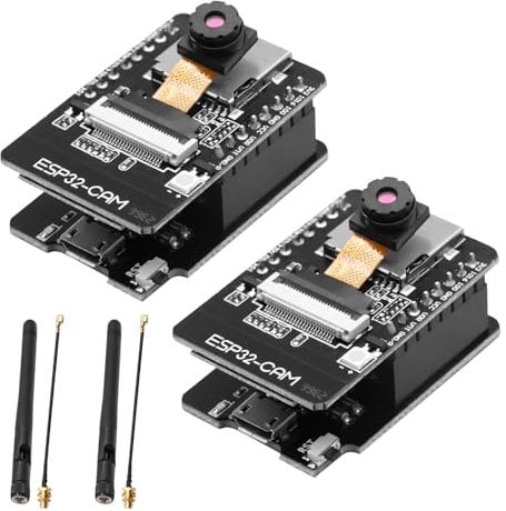 APKLVSR ESP CAM WiFi Bluetooth Entwicklungsplatine, ESP 2.4G DC 5V Dual-Core Board mit OV2640 Kamera TF Card mit Antennen IPEX für Arduino(2 Stück)