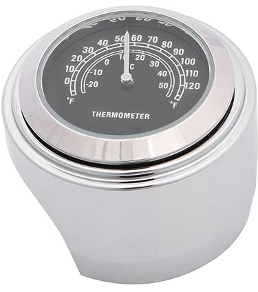 Mobestech Motorradlenkerthermometer Temperaturanzeige in Celsius und Fahrenheit aus Aluminium 22-25mm Universelle Passform für und Roller