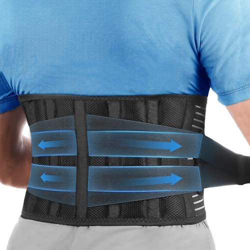 Poligono Ceinture de Soutien Lombaire, Correcteur de Posture des Hommes et Femmes, Ceinture de Taille Ajustable avec Support Lombaire Elastique, Design Ergonomique pour Soulager la Douleur, XXL