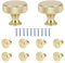 WIGUROE 10 Pcs Drawer Handles, Gold Cabinet Knobs, Brass Door Handles for Dressers, Wardrobes, Cabinets and Other Furniture, 3.1 x 2.6 cm