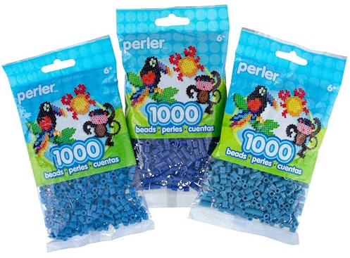 Perler Bündel mit 1000 Beuteln, Pastellfarben, hell, dunkelblau, Peler-Perlen, Stück