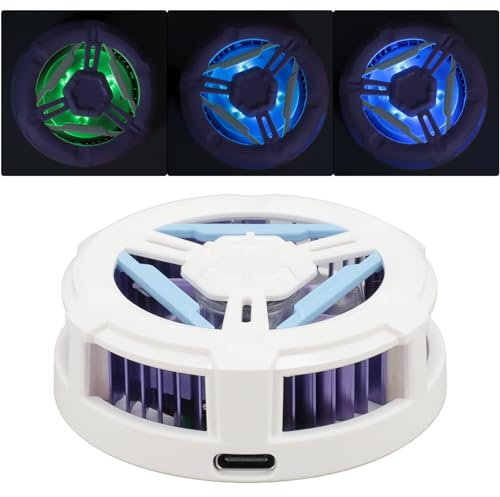 Annadue Magnetischer Handy Kühler, Wiederaufladbare Handy Heizkörper mit Schneller Kühlung, RGB Handy Lüfter für Gaming Tablets (White)