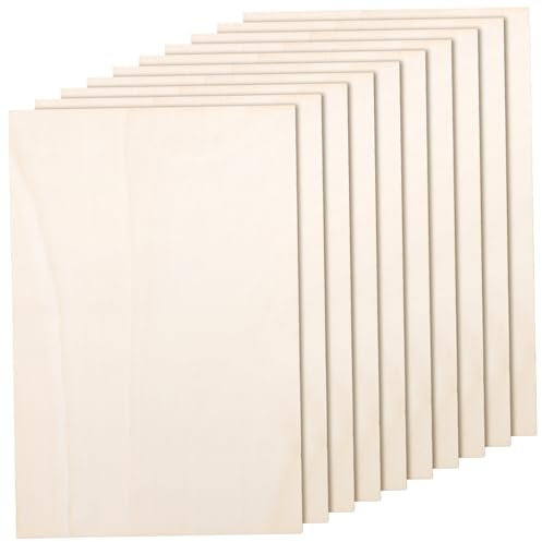 LALAFINA 10 Stück Leere Holzblätter 30 X 20 Cm Unbehandelte Holzscheiben Zum Schneiden Und Gravieren