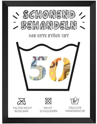 Toctax 50. Geburtstag Geldgeschenk, lustig Geldgeschenke Geburtstag, Geschenke zum 50 Geburtstag Mann Frau, Schwarz Bilderrahmen DIN A4 mit Geburtstagskarte, Geschenkideen Geschenk 50 Geburtstag Frau