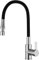 Peppermint Flexible Kitchen Tap Chrome Sink Mixer With Mouldable Silicone Hose - Single Lever 1 Hole Bendable Pull Down Tap With Flexible Spout