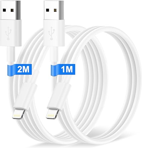 iPhone Charger Cable for Apple iPhone 14 Pro Max 13 12 Mini 11 XS X SE 8 7 6 iPad, [Apple MFi Certified] 1+2M 2Pack iPhone Lightning Cable Fast iPhone Charging Cable iPhone USB Cable iPhone Wire Lead