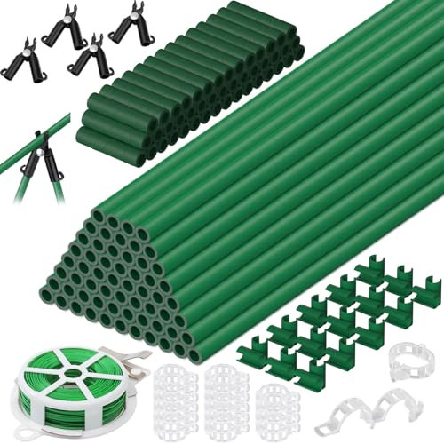 Tetutor Gartenpfähle, Fiberglas-Tomatenpfähle, DIY, 91 cm, 122 cm, 152 cm, 182 cm, 210 cm, stabile Pflanzenstecker für Innen- und Außenbereich, Pflanzenstäbchen für Tomaten, Gemüse, Gartenzubehör, 60