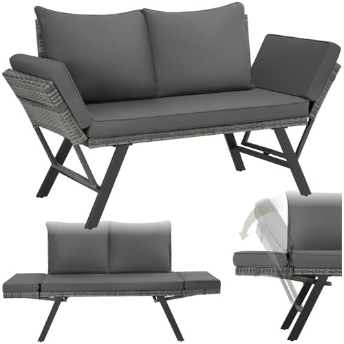tectake Rattan loungesofa und sonnenliege