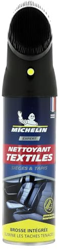 MICHELIN 009417 Nettoyant Textiles Voiture, Détache Sièges et Tapis Auto, Brosse intégrée, 300 ML
