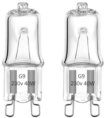 GMY Halogen G9 Oven Bulbs 40W 230V G9 Oven Lamp for Neff/AEG/Zanussi/Bosch/Oven Light Bulb 2 Pack [Energy Class G]