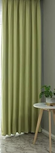 Wycian Rideau Cuisine Japonais Rideau Opaque Vert 2 Panneaux Couleur Unie 137L x 160H Cm