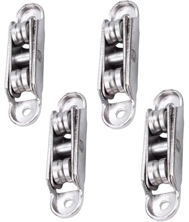 Rouleau de porte coulissante | 4 morceaux de rouleau à roulettes de zinclegation | Angle - Roueur à double roue adjudicable pour les portes coulissantes dans la chambre de cuisine de cuisine Système d