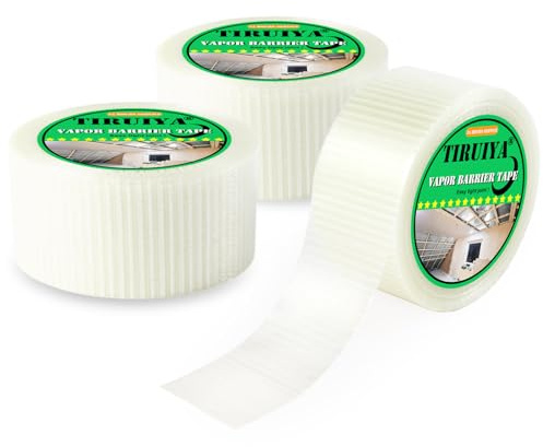 Tiruiya Nastro Adesivo per Vapore, Nastro Adesivo Flessibile per Pellicola Barriera al Vapore, Freno a Vapore - 5cm x 25m x 3 rotoli