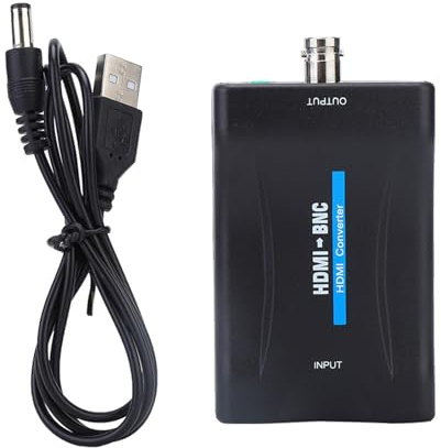 EOJDDPA Adaptateur convertisseur de signal vidéo composite HDMI vers BNC et audio 3,5 mm 480i 576i. Prise en charge NTSC/PAL