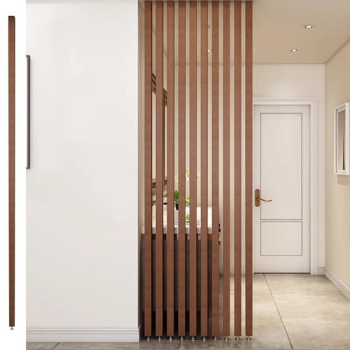 Verstellbarer Holzlatten-Raumteiler, vielseitig für Home Office & Hotel, dekorative Trennwand mit verstellbarem Boden – stilvoller Raumtrenner
