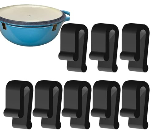 Dutch Oven Deckelschutz Clips - Flexible Topfpuffer für Dutch Oven, Hitzebeständiger Silikon Pfannenclip, Ofendeckelschutz für Töpfe und Pfannen, Verhindern Kratzer und Beschädigungen