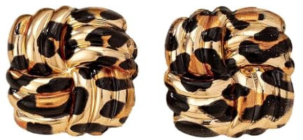 Ohrringe Leopardenmuster, Ohrringe Leo, Leopardenmuster Ohrstecker, Geometrische Knopfform Boho Vintage Leopard Leo Ohrringes, für Damenpartys und Den Alltag