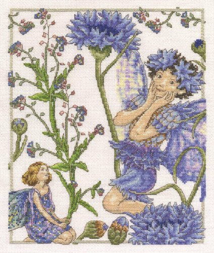 DMC Kreuzstich-Set, Blumenfeen, Vergissmeinnicht und Kornblumenfeen