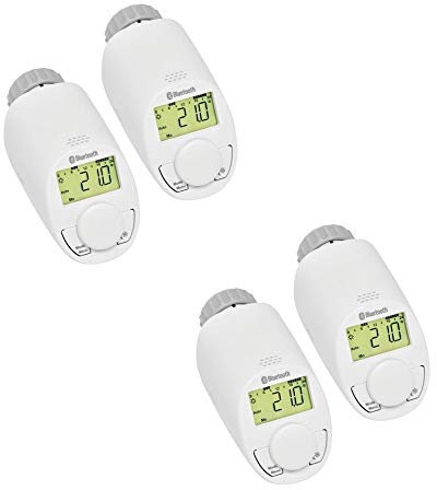 SmartBlue Heizköperthermostat Bluetooth 4-er Set, Programmierung über Smartphone oder Tablet