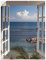 ARTland Wanddeko Wandtattoo selbstklebende Vinylfolie 60x80 cm Fensterblick Fenster Strand Meer Maritim Palmen Ozean T9II