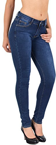 ESRA Damen Jeans Jeanshose Damen High-Waist Hochbund Hose bis Übergröße S400