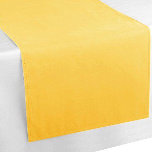 Bestlivings Tischläufer Tischband Tischuntersetzer 140x40 cm, schlicht und modern in vielen erhältlich (gelb - Sonnengelb)