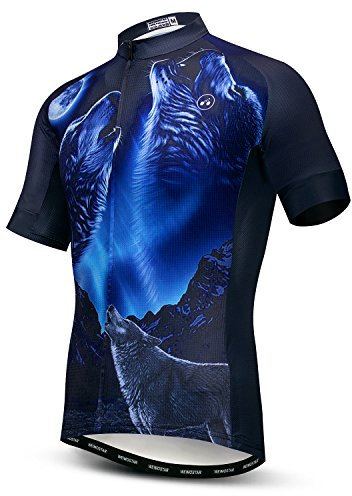 Herren Radtrikot Kurzarm Mountainbike Shirt MTB Top Reißverschlusstasche Reflektierender Totenkopf, Cf0050, Groß