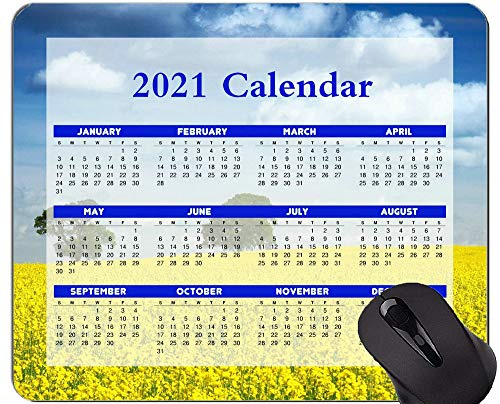 Yanteng 2021 Kalender Mauspad mit Feiertagen, Hintergrund Blaue Mauspads