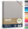 leevitex® Premium Spannbettlaken 140x200-160x220 cm - 40 cm Steg - auch für Boxspringbett & Wasserbett | 100% Mako-Jersey-Baumwolle | ÖKO-TEX | 170g/m² | Silber/Hellgrau