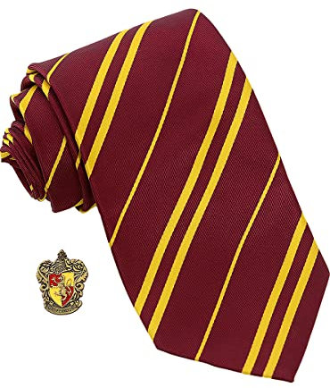 Funidelia | Gryffindor Harry Potter Krawatte mit Pin für Männer & Frauen Lustige Geschenke für Erwachsene an Weihnachten, Geburtstag und anderen Anlässen - Granatfarben