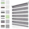 Doppelrollo Klemmfix ohne Bohren Marmor-grau B40 x H150cm(Stoffbreite 35cm) Rollos für Fenster ohne Bohren Klemmrollo Duo Rollo Zebrarollo Seitenzugrollo Fenster Rollos für innen Kindersicherung