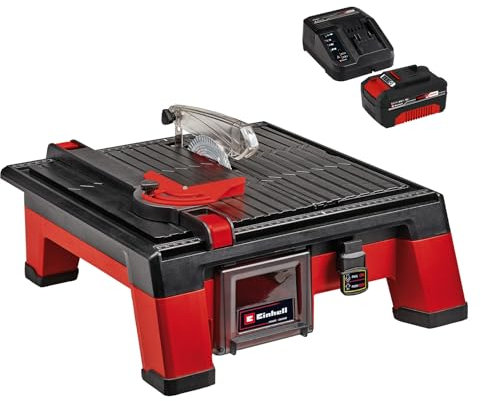 Einhell Coupe-carrelage sans fil TE-TC 18/115 Li-Solo Power X-Change (Li-Ion, 18 V, régime maximal de 3 800 tr/min, vendu avec disque de coupe 115 mm) avec Chargeur et Batterie 4,0Ah