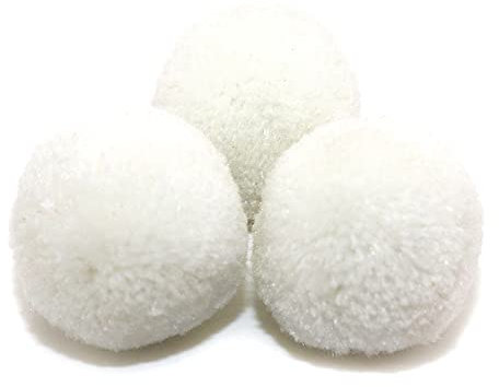 Duories Pompons zum Basteln,50 Stück 30mm Bunte Bommeln Bälle,Pom Poms für Kunsthandwerk,Pompons Bälle für Ostern,Weihnachten,Bunte Pompons für DIY Basteln Tischdekoration Geburtstagsdeko,Weiß