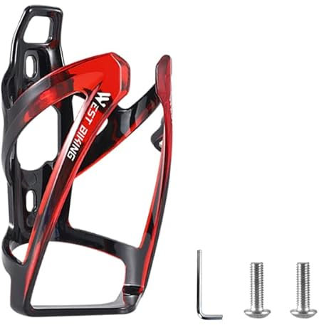 Portabidón De Bicicleta, Soporte para Botella De Agua Ligero, con Adaptador Bicicletas, Jaula Universal De Pc, para MTB Bicicleta De Carretera Bicicleta Fixie Ciclismo (Negro Rojo)