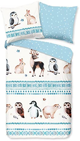 Traumschlaf Flanell Bettwäsche Hirsche Eule Hase