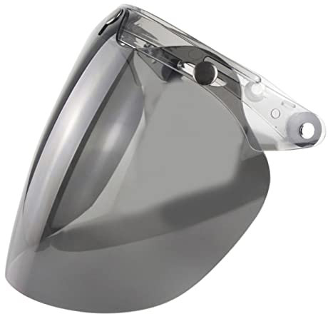 Goolsky Visière de Casque à Visage Ouvert Visière à Bulles pour Casque de Moto Visière Pare-Vent à Bulles à 3 Boutons-Pression