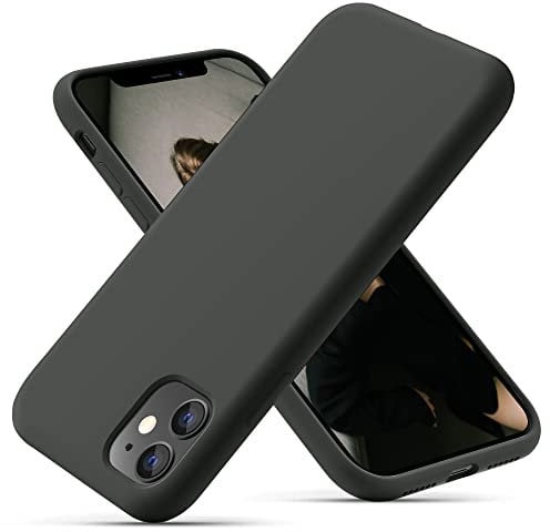 OitiYaa Silicone Case Compatible with iPhone 11 Case 6.1 Inch, Soft Ultra Slim Protective Shockproof Liquid Silicone Phone Case with Anti-Scratch Microfiber Lining,Space Gray