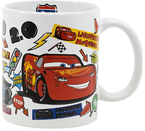Disney - Adesivi Cars 325 ml, tazza da cucina e casa, tazza da bere Mickey Adventure Travel the Cafeine in Coffee Mug, la bevanda o il caffè un caffè per il cioccolato, oltre alla tazza